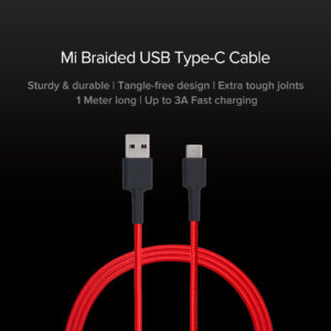 Mi Type-C Fast Charging Cable – Red, Original with SuperVOOC/Warp Charge support