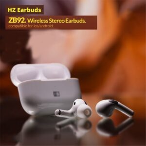 HEATS ZB92 earbuds in charging case close-up