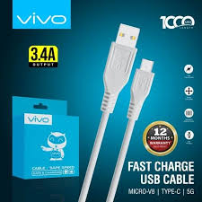 VIvo Type-C Fast Charging Cable – Red, Original with SuperVOOC/Warp Charge support